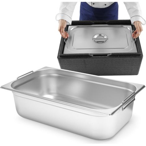Contenitore Gastronorm GN 1/1 con maniglie retrattili 530x325x200mm 28L Hendi 817155 (1/3)