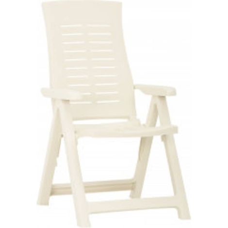 Maison Exclusive - Chaises pliantes inclinables, lot de 2, en plastique blanc (1/5)