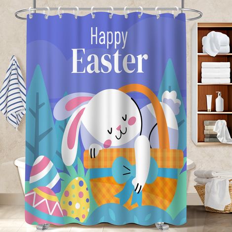 Rideau de bain imprimé polyester 180x180 design séparation douche pour votre chalet à la montagne (1/5)