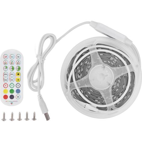 LED RGB de 5 m 16 4 pi avec port USB 5 V couleurs (1/5)