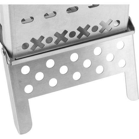 Barbecue pliable en acier inoxydable, portable, avec grille détachable et réchaud pour le jardin, le camping et les pique-niques. Idéal pour la cuisine en extérieur, le jardin, le camping et les pique (1/5)