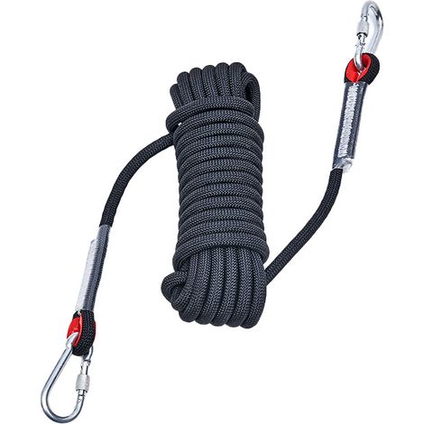Corde de sécurité travail en hauteur, corde évacuation incendie, descente rapide, corde statique escalade, équipement secours, usage professionnel. (1/5)
