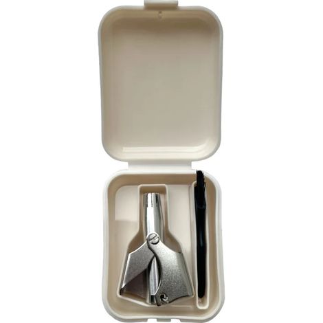 (Emballé) Tondeuse à poils de nez pour homme, neuve, en acier inoxydable, manuelle, rasoir (1/5)