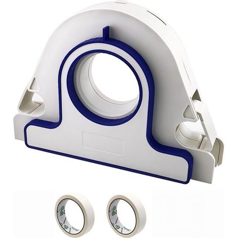 Juego de 3 piezas para aplicar cinta adhesiva con 2 rollos de cinta blanca de 25 mm - Soporte portátil