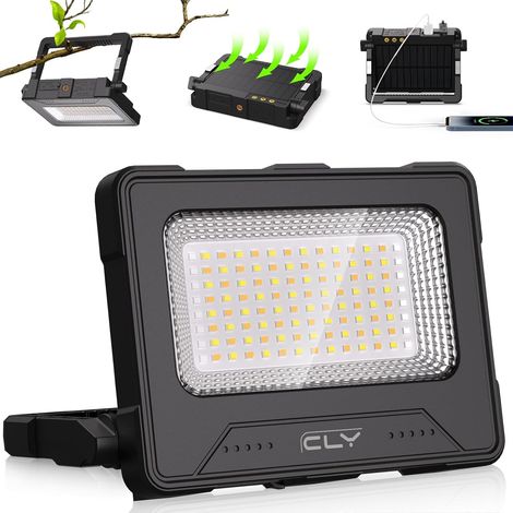 Projecteur LED Rechargeable USB 100W 12000MAH Projecteur Chantier Portable Magnétique Lampe Led Rechargeable 4 Modes 5 Luminosité Batterie Externe D'urgence Avec Panneau Solaire Pour Camping (1/5)