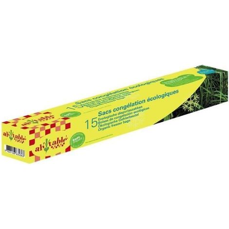 Sacs congélation - Eco 30x45 cm - Bioplastique recyclable - 15 unités - Sans phtalates ni bisphénol