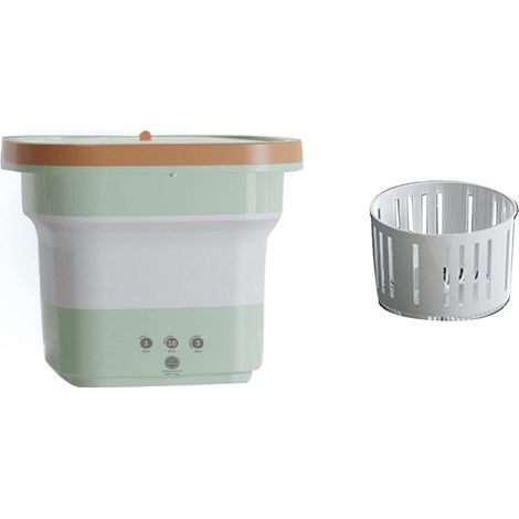Rosvola – Machine à laver pliable 4,5 L – Lavage rotatif 3 niveaux – Seau de vidange inclus – Idéal pour voyages et camping (1/4)