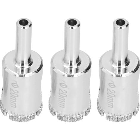 Lot de 3 scies cloches diamantées durables de 20 mm pour verre, céramique et carrelage. (1/5)