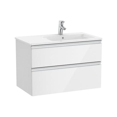 MUEBLE UNIK THE GAP LAVABO DERECHA 800X460 LAVABO BLANCO DOS CAJONES BLANCO