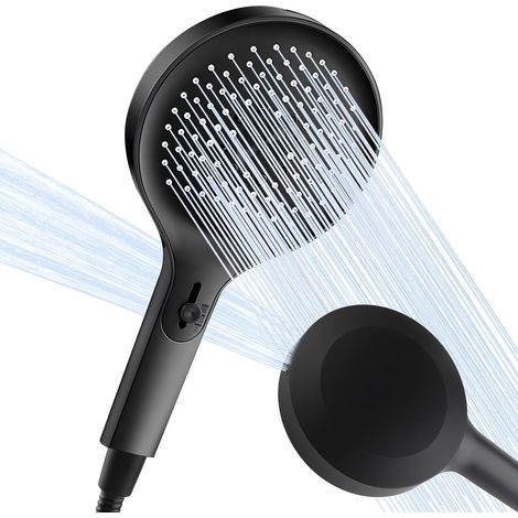140MM Pomme de Douche Haute Pression Large avec Tuyau et Support Douchette (1/5)