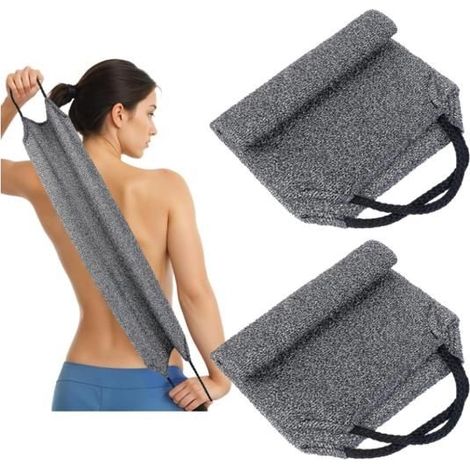 Lot de 2 gants de douche exfoliants pour le corps, le dos pour la douche, gants de toilette exfoliants en nylon pour le dos, sangle (1/5)