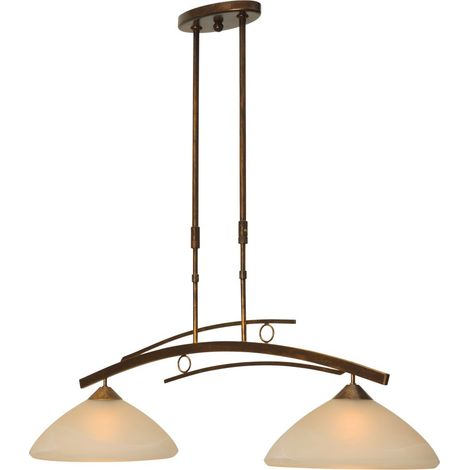 Lampe suspendue salle à manger Bolzano Brun bronze à 2 lumières - 2936-21-34 (1/3)