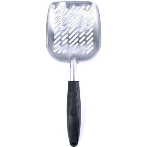Pelle à litière pour chat, bac à litière en métal résistant, tamis avec pelle profonde et poignée ergonomique, en aluminium massif, format jumbo (1/5)