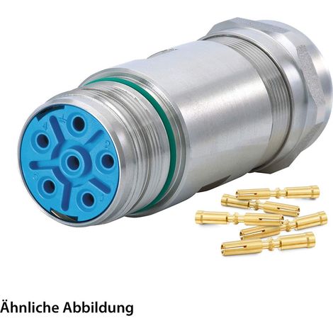 HUMMEL SET inkl. Kontakte M23 Leistung INOX Kupplungssteckverbinder, Crimp gerade Polzahl 3+5+PE, Buchse Klemmbereich 7,0mm - 12,0mm - 1 Stück