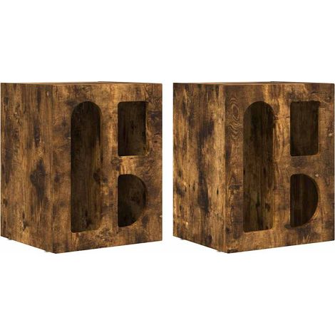 Maison Exclusive - Comodino 2 pcs Rovere fumé 40 x 35 x 50 cm Legno multistrato
