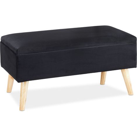 Elegante panca contenitore con coperchio ribaltabile 41 x 80 x 40 cm seduta comoda stile moderno in velluto grigio 130009672