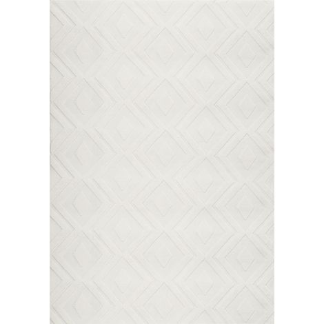 Alfombra para sala de estar moderna forma rectangular jacquard 160 x 230 cm pelo corto blanco crema Kevirel (1/5)