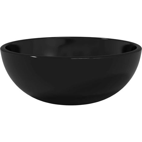 Lavabo vasque à poser Luxueux, Verre trempé Bac à laver, 30x12 cm Noir OIB7887E (1/5)