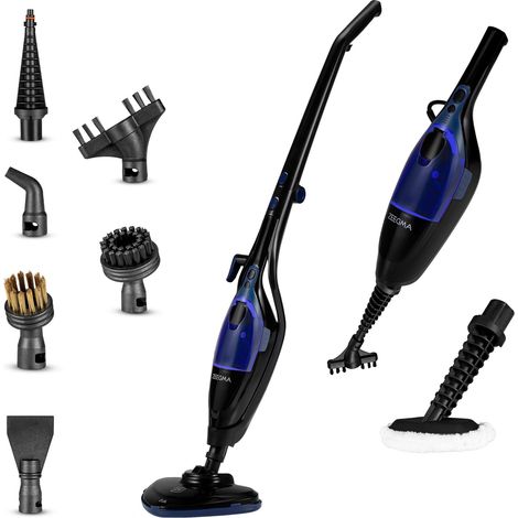 Nettoyeur vapeur à main Kit de buses 13 en 1 pour sols, tapis, carrelages, joints, fenêtres, tissus, nettoyage sans détergent, pliable, 1500 W, 400 ml (Black) (1/5)