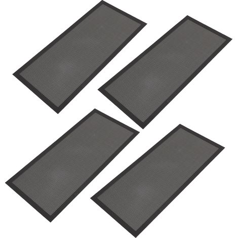 Lot de 4 grilles de ventilation magnétiques de 14 x 30 cm (5,5 x 12 pouces) en PVC, pour murs, plafonds et sols, afin de retenir les débris et les cheveux (noir). (1/5)