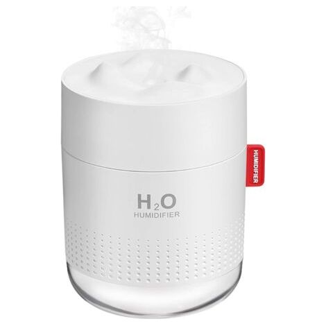 Mini humidificateur portable, 500 ml, petit humidificateur à brume fraîche, humidificateur de bureau personnel USB, ultra silencieux, blanc (1/5)