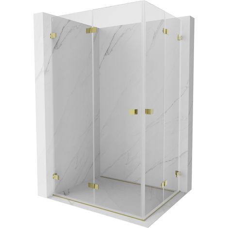 Mexen Lunar-F Duo faltbare Duschkabine 90 x 75 cm, transparent, gold - 836-090L-075P-50-00 (1/5)