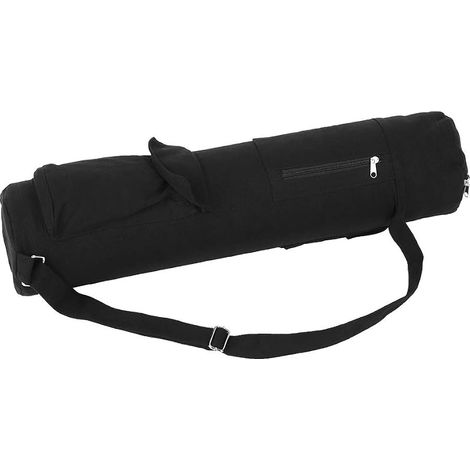 Sac de Tapis de Yoga, Sac de Rangement Multifonctionnel en Toile Noire pour Tapis de Yoga, Dos avec Sangle réglable, pour Transporter Votre équipement d'entraînement (1/5)