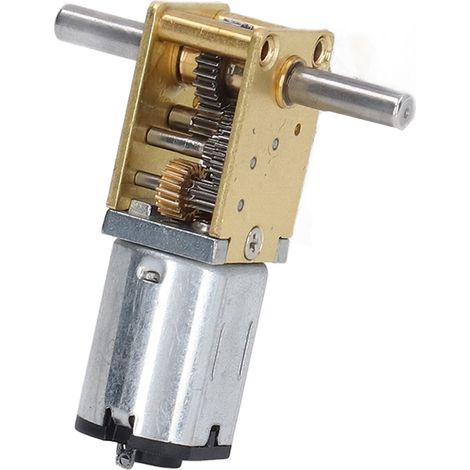 Moteur à engrenages DC6V 190RPM avec support de fixation, micromoteur à réduction de vitesse par vis sans fin à double arbre pour voiture intelligente (1/5)