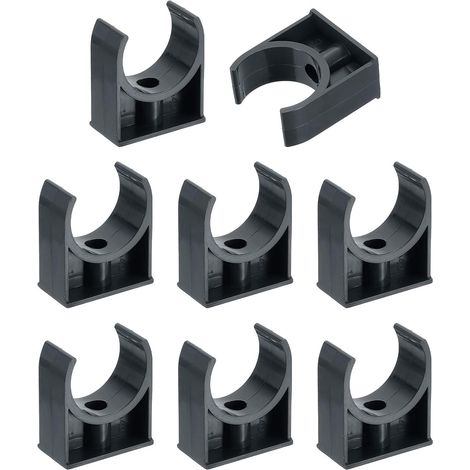 8Pcs Attache De Tuyau, Clip En U PVC, Fixation Murale 40mm, Support Organisateur Pour Eau Et Huile (1/5)