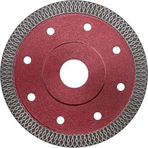 Fine diamond cutting disc 115 mm red for angle grinder cuts porcelain, tiles, granite, marble, ceramic, stone, brick (1/5)