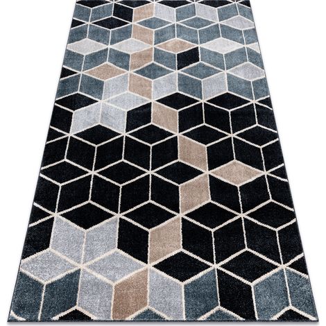 Teppich POLI 9139A Würfel 3D schwarz / grau black 120x170 cm
