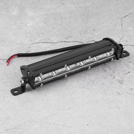 Barre lumineuse de travail ultra-mince 7 pouces 18 W 6 LED 6000 K blanc IP67 pour véhicules tout-terrain, navires et voitures (1/5)