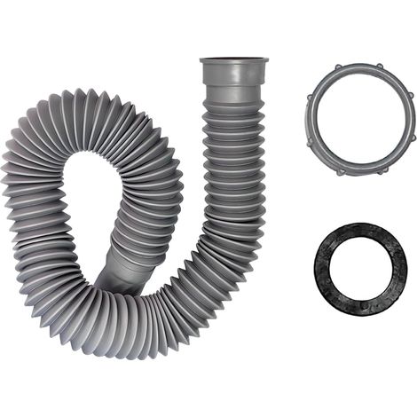 Tuyau de Vidange Flexible, Cuisine évier Salle de Bain Sanitaire Drain Connexion, Diamètre Intérieur Fileté 45mm, Extensible de 370 mm à 700 mm (1/5)