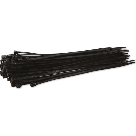 Colliers de serrage KSS en polyamide 6.6, noir, 300x7,6, résistant aux UV, 100 pièces