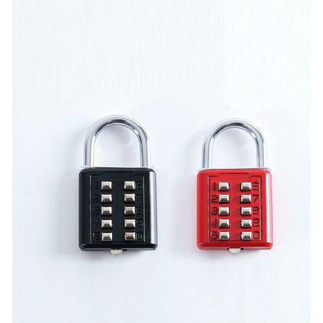 2 cadenas à combinaison à 5 chiffres, sécurité par bouton-poussoir