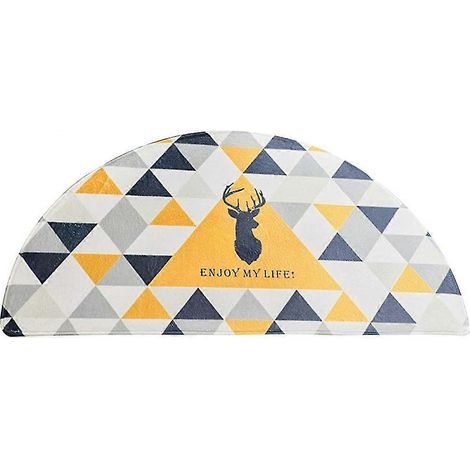Tapis de porte demi-rond antidérapant et absorbant, robuste, pour entrée intérieure et extérieure. (1/5)