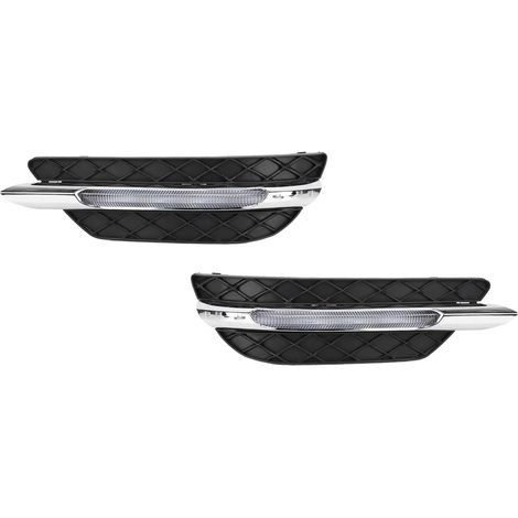 2x Garniture de phare antibrouillard 2048803224, couvercle de feu diurne remplacement pour Mercedes-Benz Classe C W204, moulure noir, kit de 2 pièces (1/5)