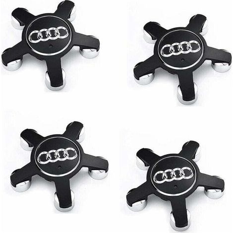Jeu de 4 caches moyeux pour Audi Enjoliveurs 135 mm ABS noir Installation facile sur moyeux de roue 4f0601165 (1/4)