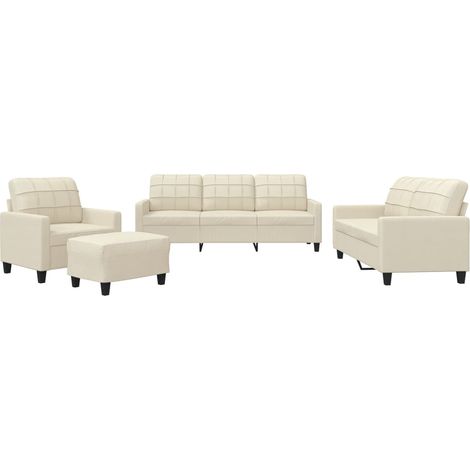 Maison Exclusive - Set di Divani 4 pz con Cuscini crema in Similpelle