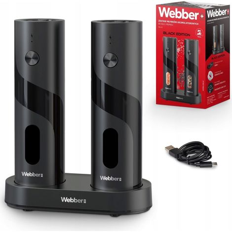 Elektrisches Salz- und Pfeffermühlen-Set, USB-aufladbar, 2er-Pack