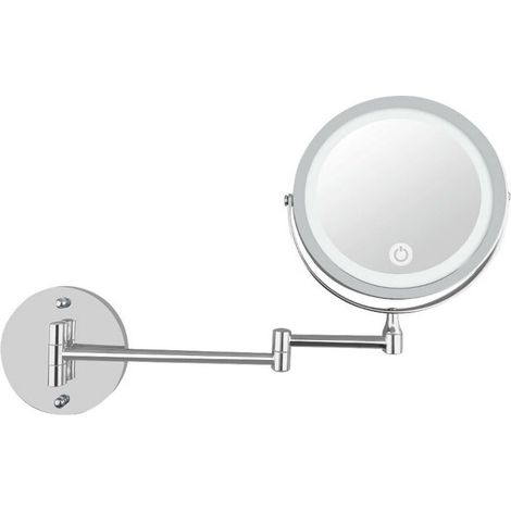 VURAHOME - Miroir De Maquillage Mural Éclairé Par Led Miroir De Vanité De Salle De Bain Pivotant Double Face Extensible (1/5)