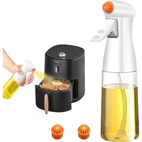 bouteille D'huile En Verre Pour Cuisine 210ml - Blanc , Bouteille D'huile En Verre De Haute Qualit Pour Grillades, Ptisseries, Salades (1/5)