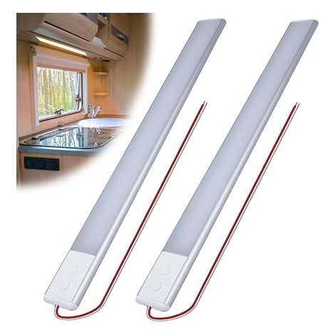 Barre de Lumière Intérieure à LED, 12V Barre LED, Blanche Barre de Bande Lampe avec Interrupteur on/Off, Barre Lumineuse Intérieure pour Voiture Caravane Camion Bateau Van (1/5)