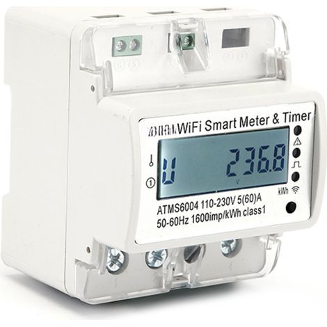 Compteur d'énergie électrique intelligent Tuya WiFi 4P, montage sur rail DIN, moniteur de courant multi-énergies, application mobile, dispositif de contrôle à distance (1/5)