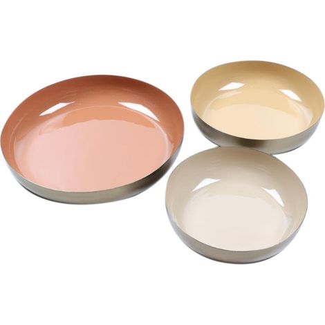 Set mit 3 Metallschalen zur Heimdekoration