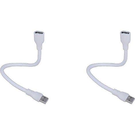Lot de 2 câbles d'extension USB flexibles mâle-femelle à 2 conducteurs, parfaits pour les lampes USB, les ordinateurs portables et la lecture. (1/5)