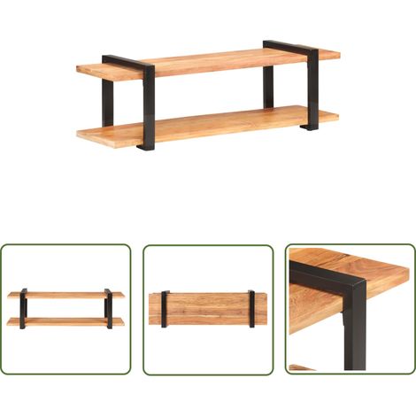 Table basse bois - vidaXL Meuble TV 130x40x40 cm Bois d'acacia solide - Buffet bois (1/5)