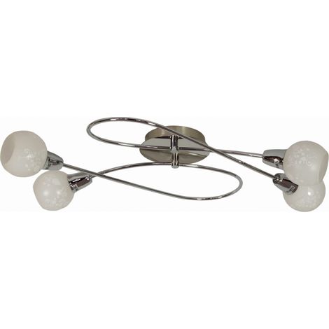 Lampada plafoniera Candellux Avila 4xE14 cromata bianca satinata