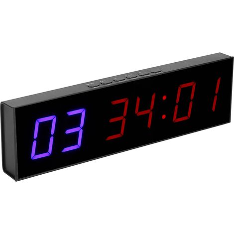 Minuteur d'entraînement pour salle de sport avec compte à rebours LED 6 bits, télécommande, écran 4,6 cm (1,8 pouce), alimentation AC110240V, prise UE (1/5)