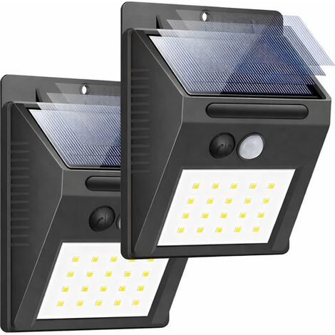 Lampade solari da esterno - 2 pezzi - Sensore di movimento - 20 LED - Impermeabili - Sensore per esterni e giardino - Illuminazione esterna a energia solare - Modello 2026 (1/5)